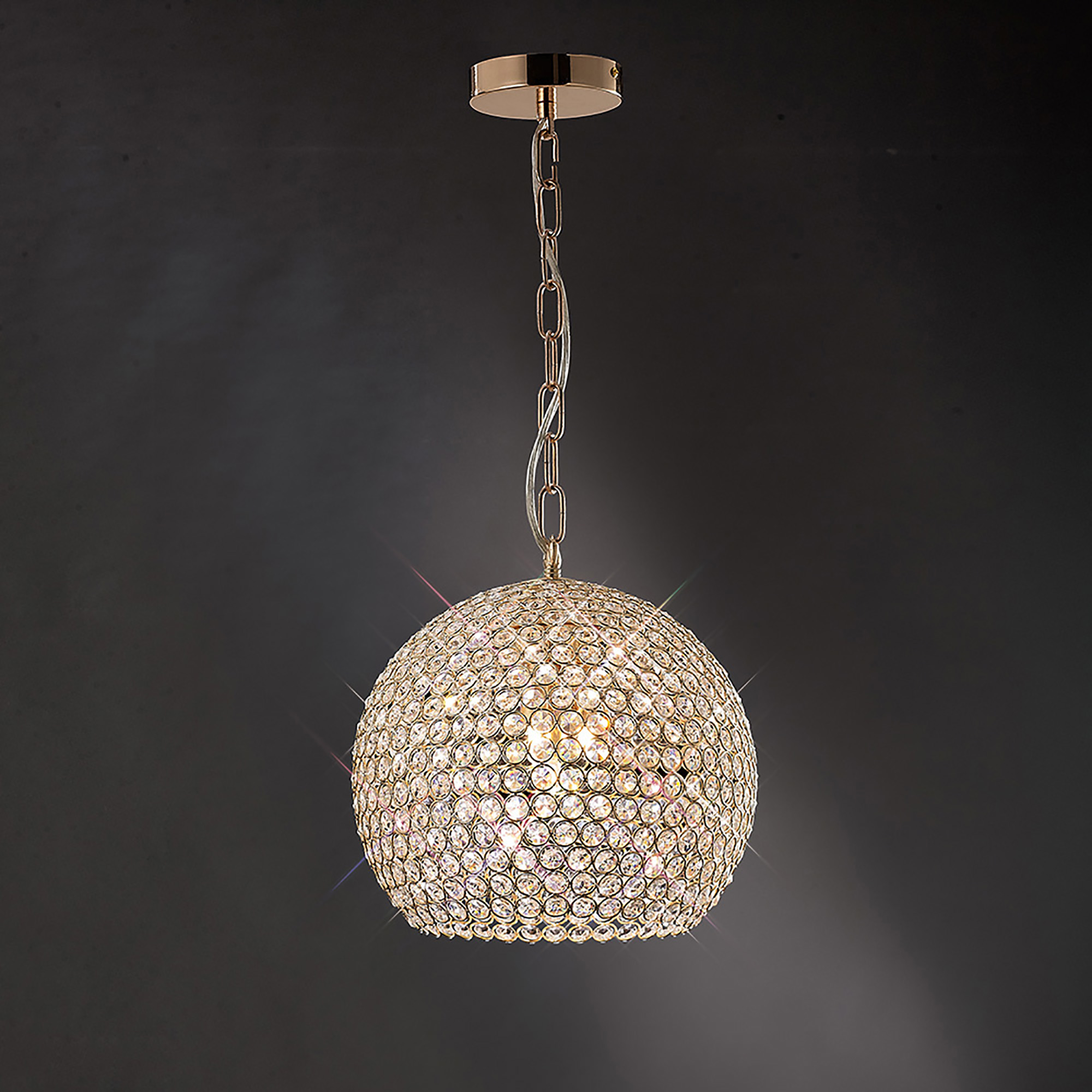 IL30752  Ava Crystal Pendant 5 Light French Gold